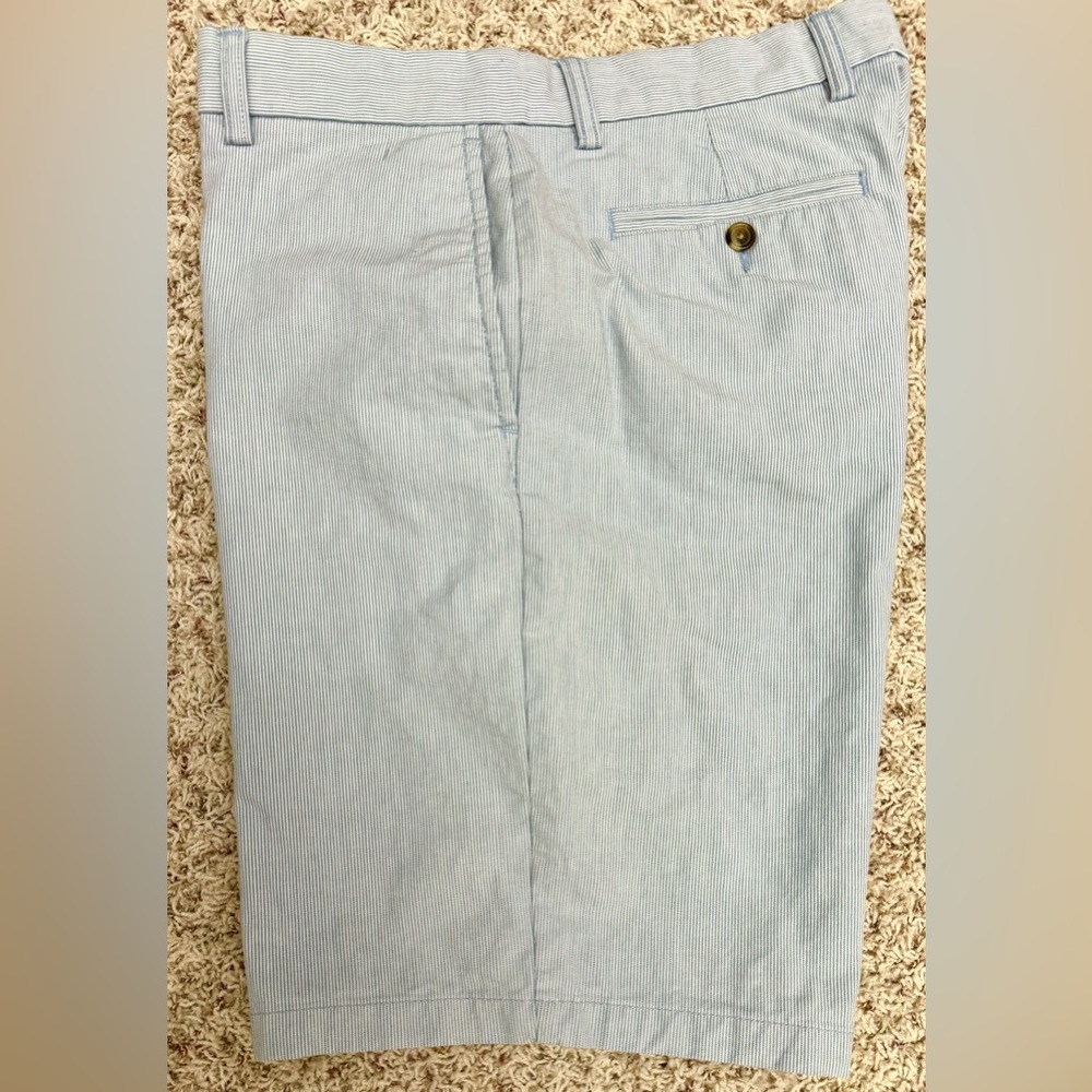 Men’s Old Navy Bermuda Shorts Built in Flex Ultimate Slim Blue Stripe Pockets 34